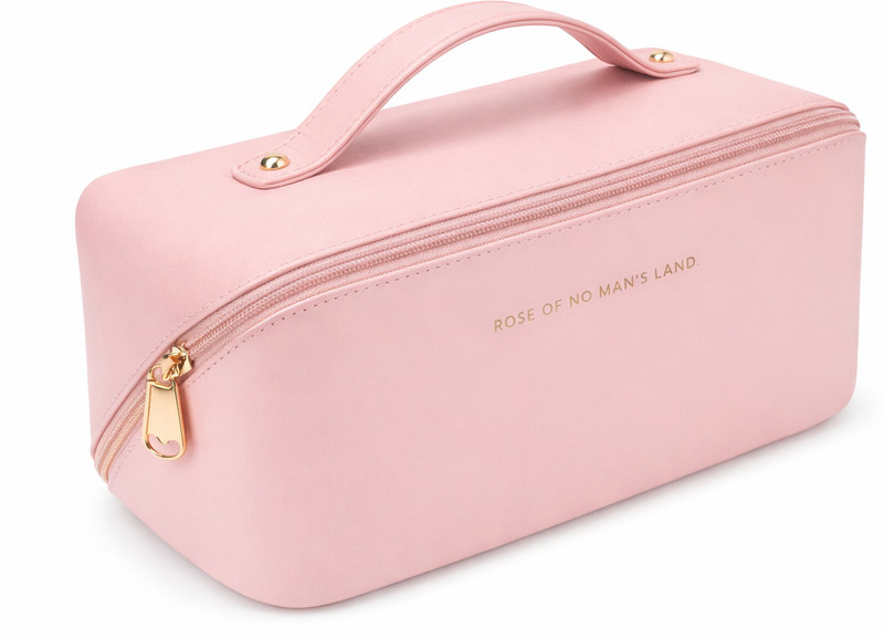 ANSHAURA Elegant Leather Cosmetic Pouch For Makeup & Beauty Tools - Pink Cosmetic Bag