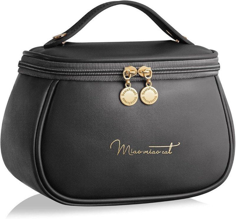 koccido Oval Black Bag Cosmetic Bag