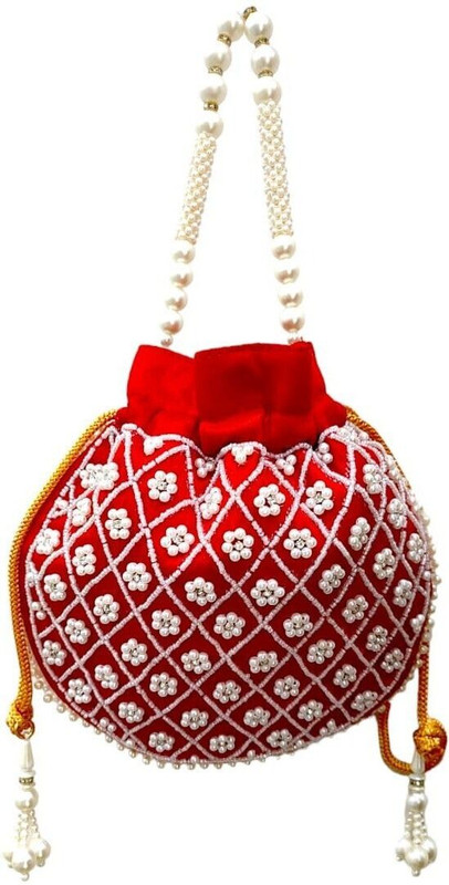 banithani Woman pearl work Potli Bag Potli