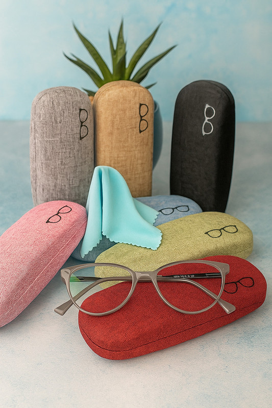 Jaxz Eyewear Pack of 3 - Premium Metal Sunglass Cases with Fabric Finish + Microfibre Cloth Pouch(Pack of 3)