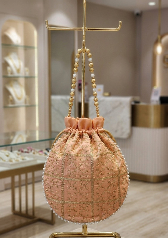 Manomay Creations MC- Peach Colour Potli Bag Potli