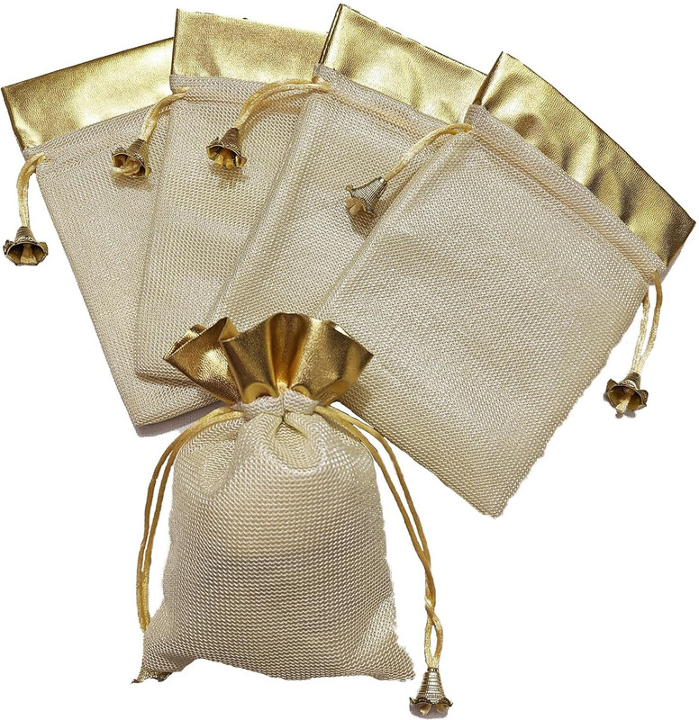 Emporium99 Shagun Pouch Bag Purse, Eco-Friendly Handmade Women, Return Gifts, Festivals Coin Purse(Pack of 5)