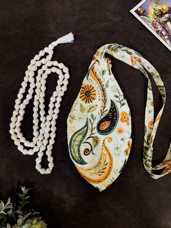 Goloka Mart Cotton Fabric Gomukhi Japa Bead Bag for Chanting | Mala Jholi Potli