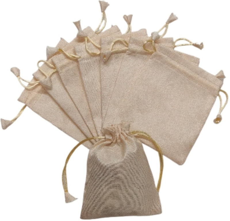 Good Luck MDU Jute Drawstrings Potli Pouches Burlap Sacks Cosmetic Bag