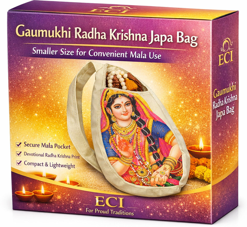 Eci Sacred Radha Gaumukhi Bag for Chanting, Meditation & Devotional Gifting Potli