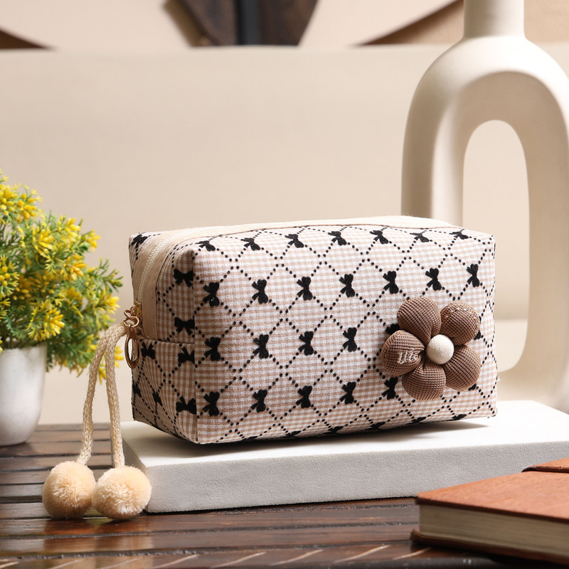 Abbana Cotton Small Makeup Pouch Cosmetic Bag
