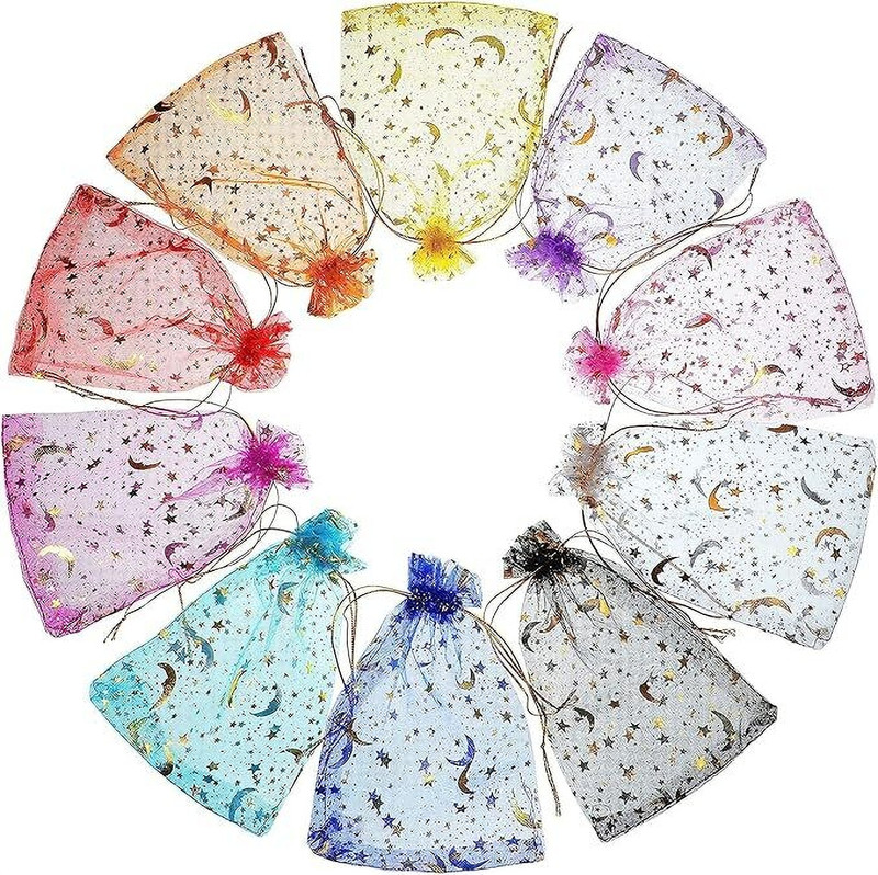 Nyara Polti Bag 100 Pic 15x10 Cm Organza Favor Jewellery Pouch, Shagun Potli Bags Potli(Pack of 100)