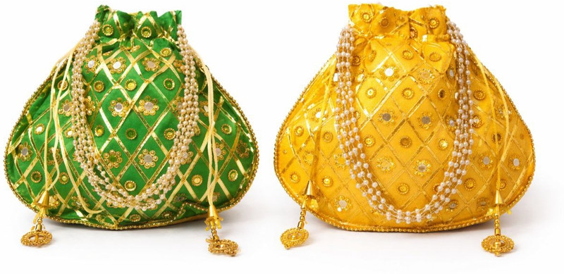 kashi Beautiful multicolour women's potli bags Potli(Pack of 2)