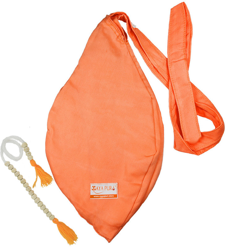 Mayapuri Bhagwa Gomukhi Japa Bag/Chanting Bag with Sakshi Mala (Pack of 1) Potli