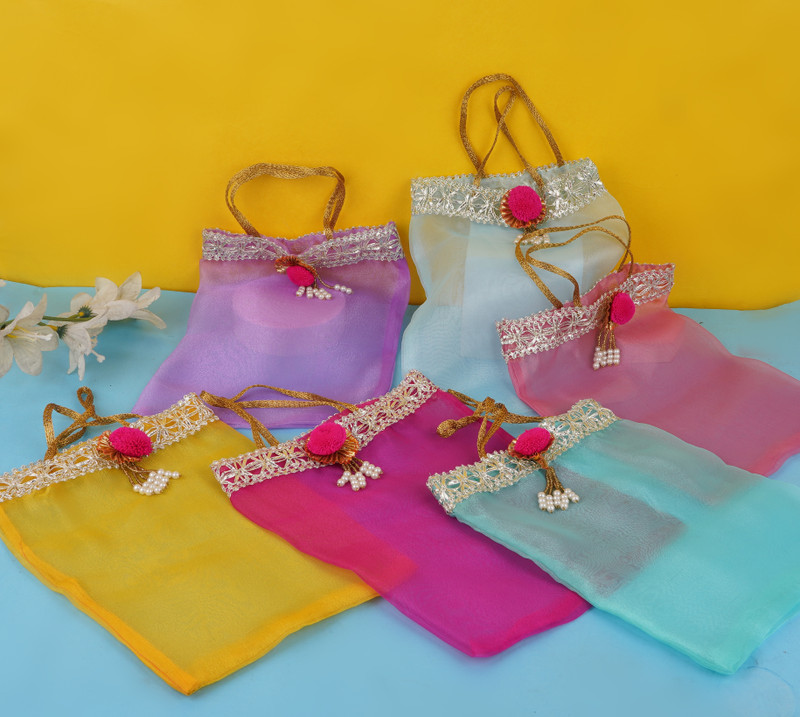Wrodss Plain Bridal Embridery Potli Pack of 5 Potli(Pack of 5)