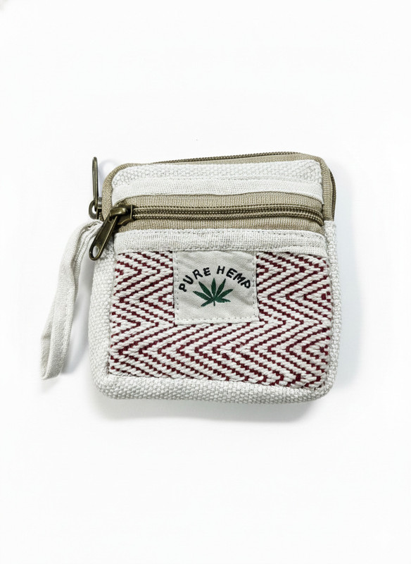 P L Trades Pure-Hemp-Chevron-Coin-Pouch Coin Purse