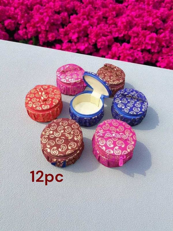 kujra k Velvet matki shape Bangle Box Jewellery Organiser pack of 12 Potli(Pack of 12)