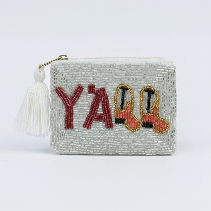Adiva Western Vibes 'Y'ALL' Beaded Mini Coin Purse Coin Purse