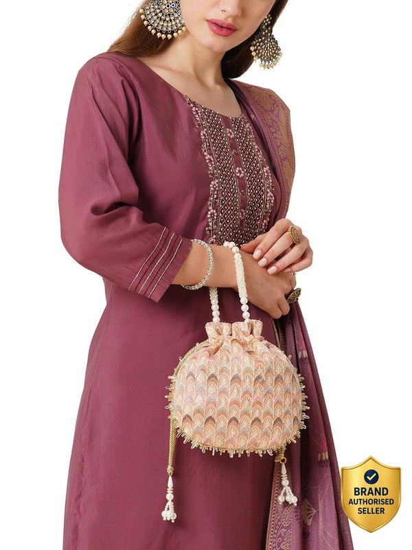 LAVIE Noor Chevron Embriodered Womens Potli Potli