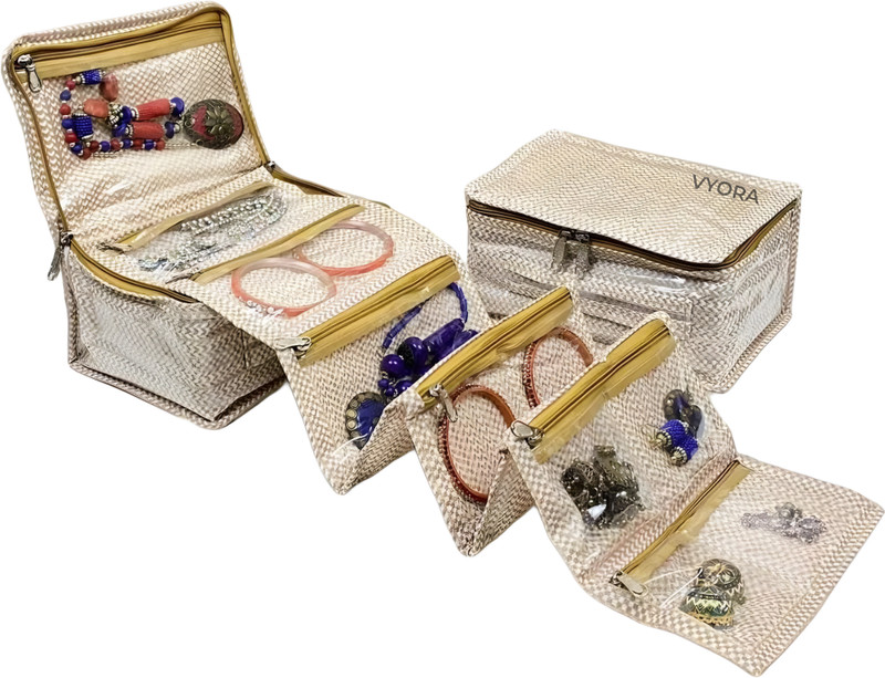 VYORA Jewellery Kit Travel Makeup Pouch Cosmetic Bag Vanity Box with 6 Attached Pouch Cosmetic Bag