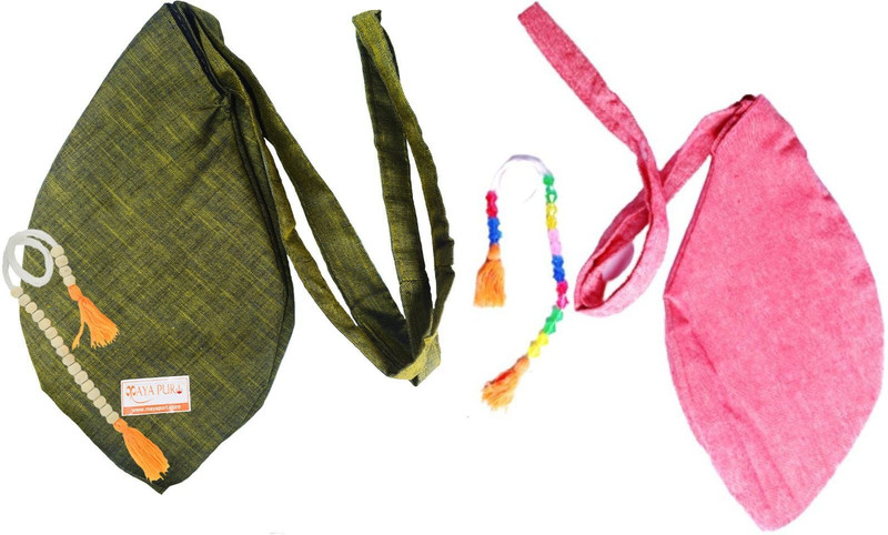SANTIPURI Cotton Chanting Bag/Japa Mala Bag with Sakshi Mala Counter for Jaap (Moss Green) Potli
