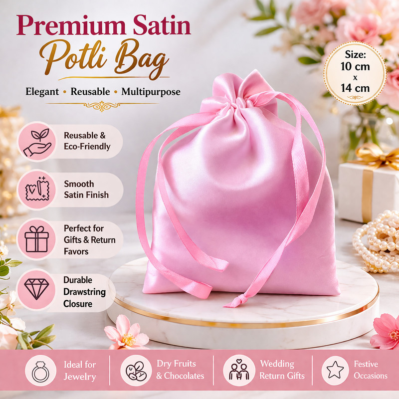 MishuCraft Pink Potli | 25pcs Potli(Pack of 25)
