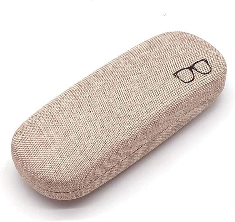 OKU Linen PU Leather Sunglasses Cases Hard Shell Unisex Pouch For Eyewear Pouch