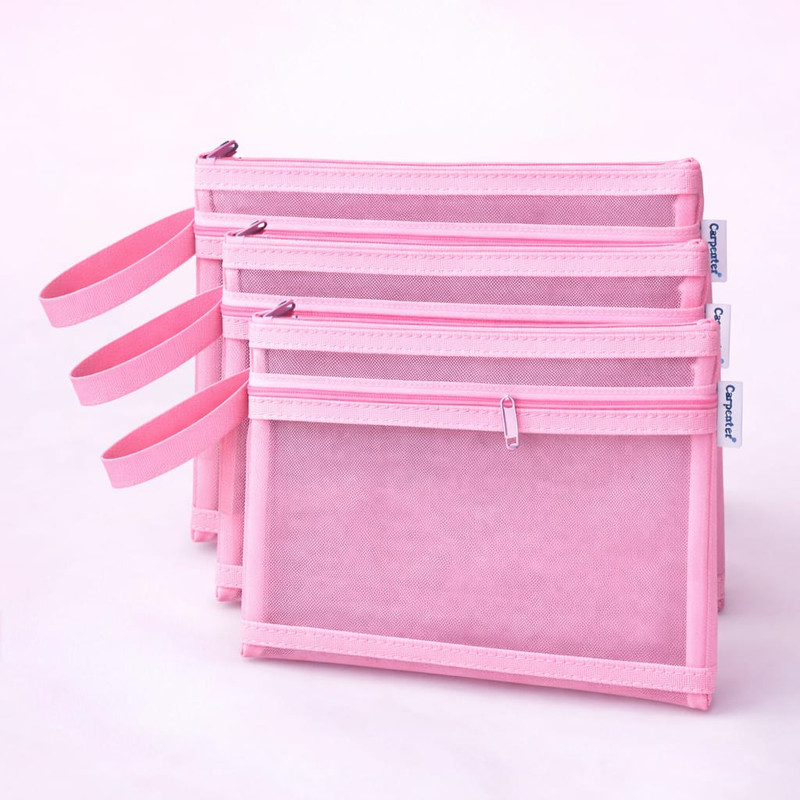 STELIX Mesh Pouch with Single Zipper | Portable Organizer for Cosmetics & Travel Bag Wristlet