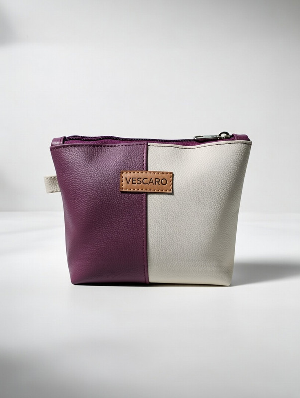 VESCARO Designer Cosmetic Dual Tone Bag Cosmetic Bag