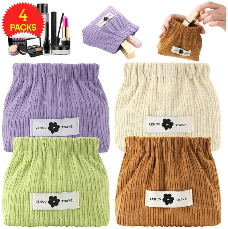 omkar Corduroy Squeeze-Open Mini Pouch Coin Purse(Pack of 4)