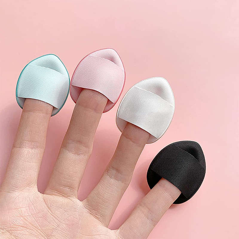 Cosluxe Mini Finger Powder Puff 4 pcs Finger Makeup puff beauty blender Sponges,(Multicolor)