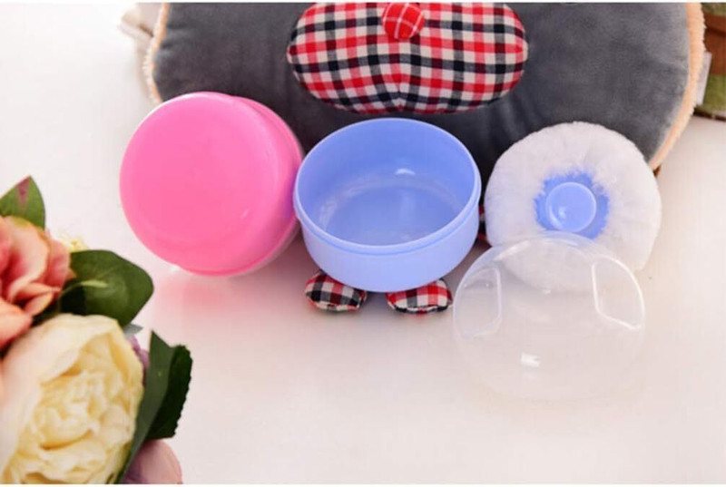 deh Powder Puff With Container for Baby Powder Puff Set of 2(Multicolor)