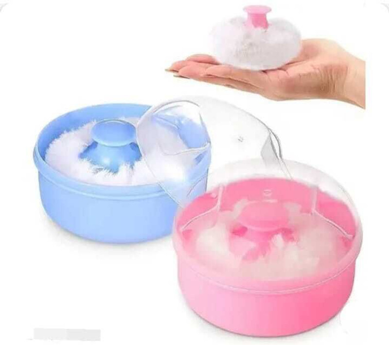 BHAVNEET HOUSE HOLD baby powder puff with a storage container(Multicolor)