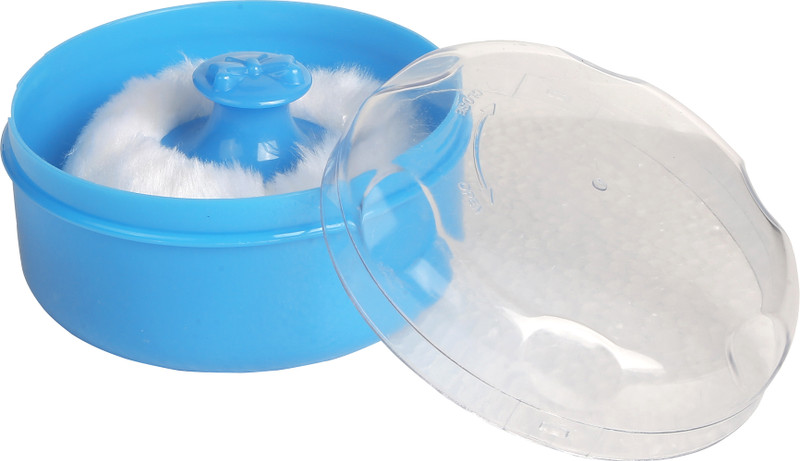 Baby Moo Plain Blue Powder Puff With Case(Blue)