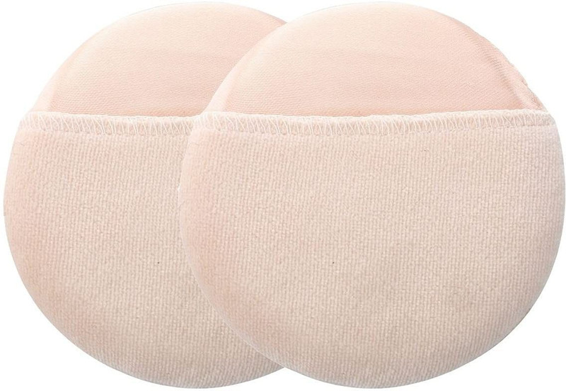 Shihen Round cotton powder puff makeup foundation sponge brush for men and women cosmetic tools(Beige)