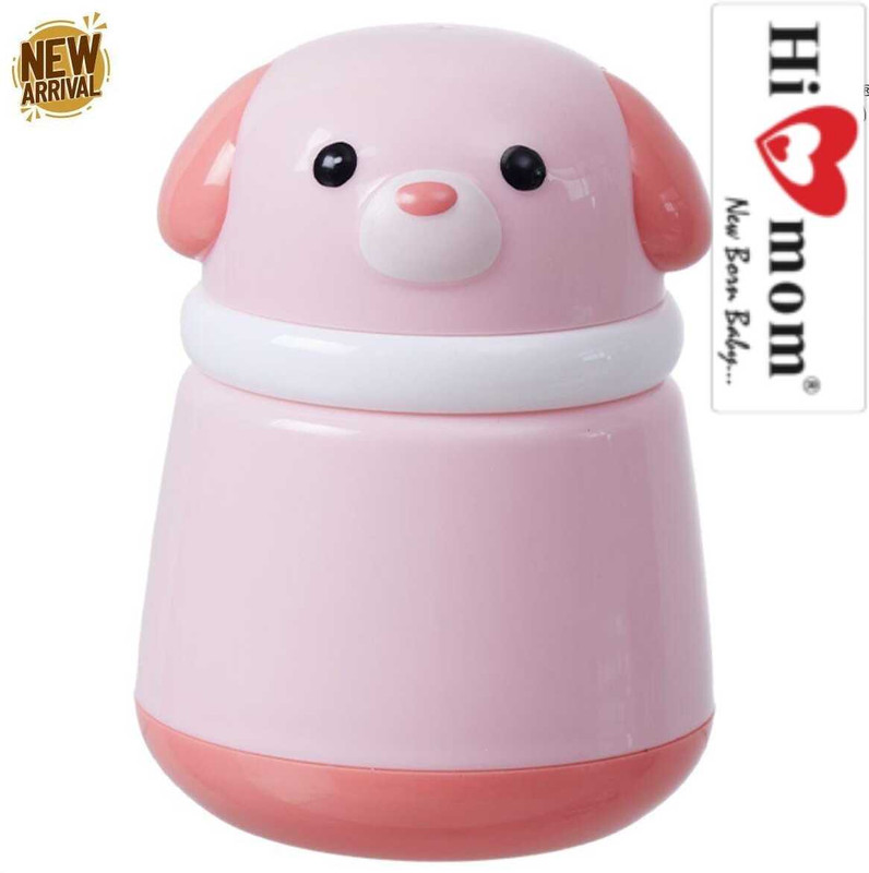 HI MOM Cute Powder puff with a case/container Bath Puff Box BPA-Free & Travel-Friendly(Pink)