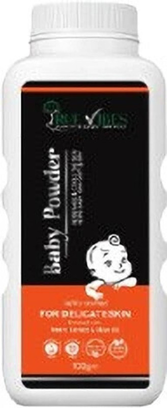 True Vibes BABY POWDER Enriched with Natural Extracts Treats & Soothes Rashes(White)