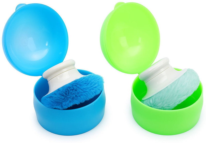 City Creations BabySoft Powder Puff Kit with Protective Case(Green, Blue)