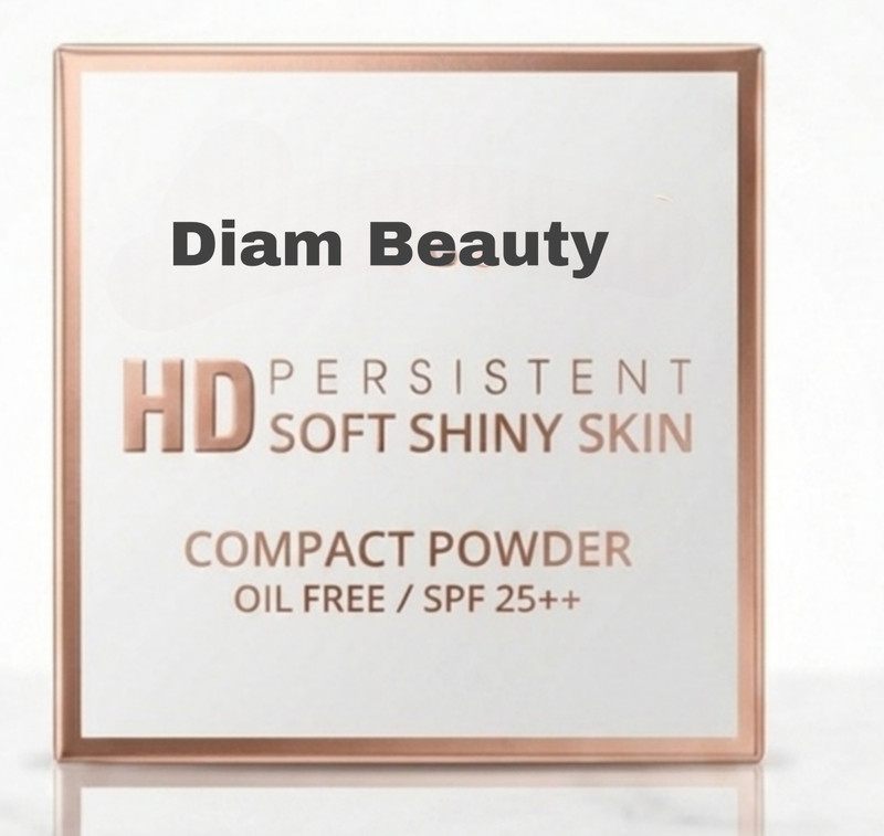 DIAM beauty Hd soft shiny powder compact powder skin care face glowing original powder(Brown)