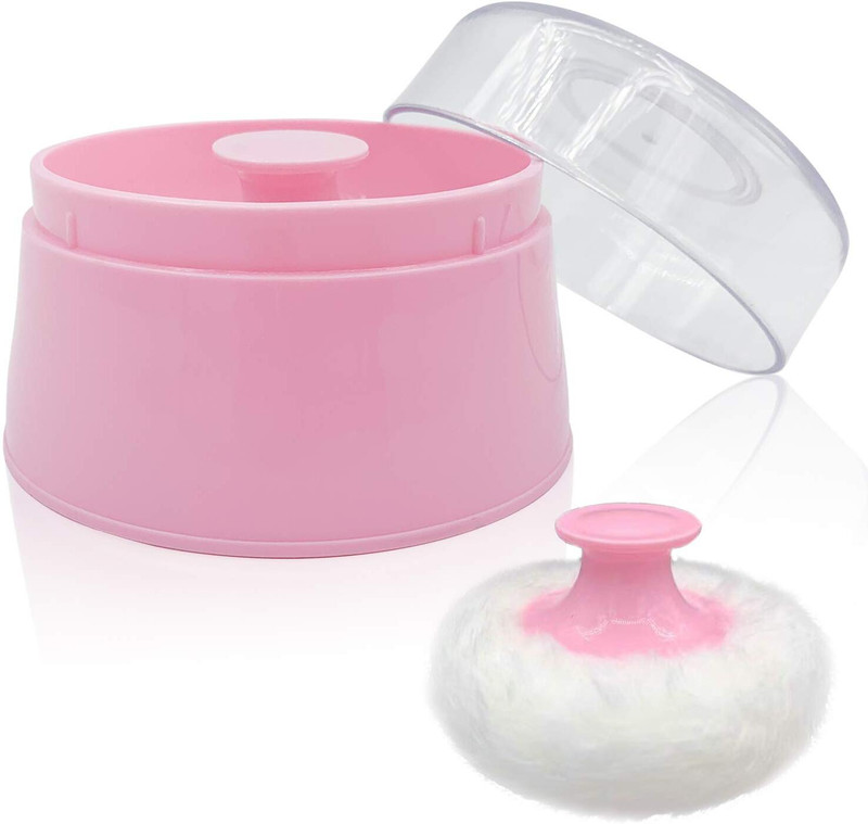closecret Baby Powder Puff Container with Soft Puff & Storage Case(Pink)