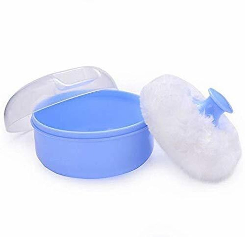 smilykid Powder Puff with Box Holder for New Born Baby pack of 1(Blue)