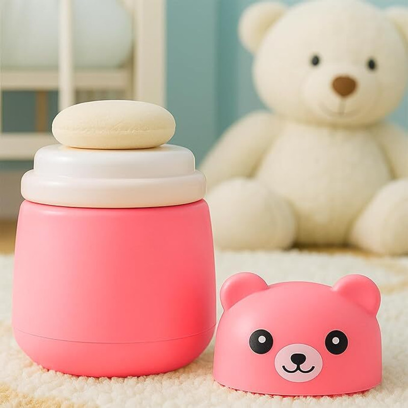 NEWMLNE Powder Puff With Box Holder Container(Multicolor)