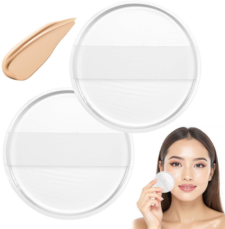 Kickzu 1Pc Reusable Sponges & Blenders, Silicone Powder Puffs, Washable Makeup Puff(Transparent)