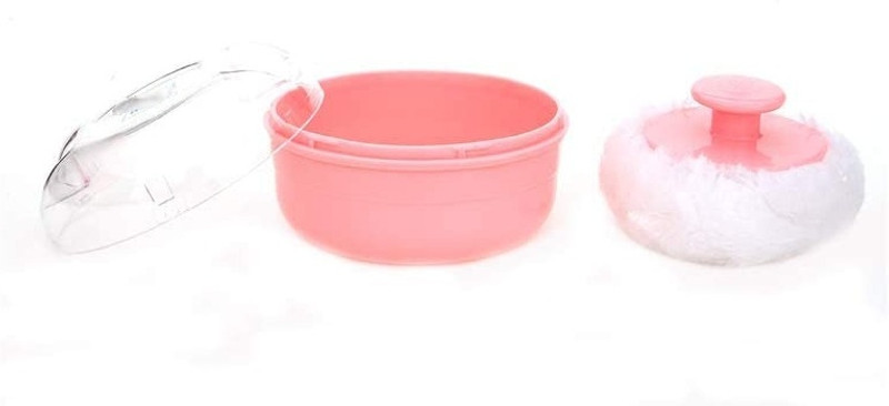 SYMKARD Soft Feel Baby Powder Puff with Container, BPA Free, Round, 1 PACK(Multicolor)