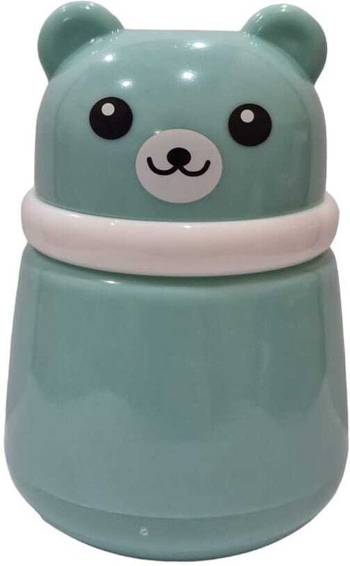 SHOPPIZONE After Bath PuffBox,Fine Powder Convenient Portable Cartoon Bear Powder Puff Case(Blue)