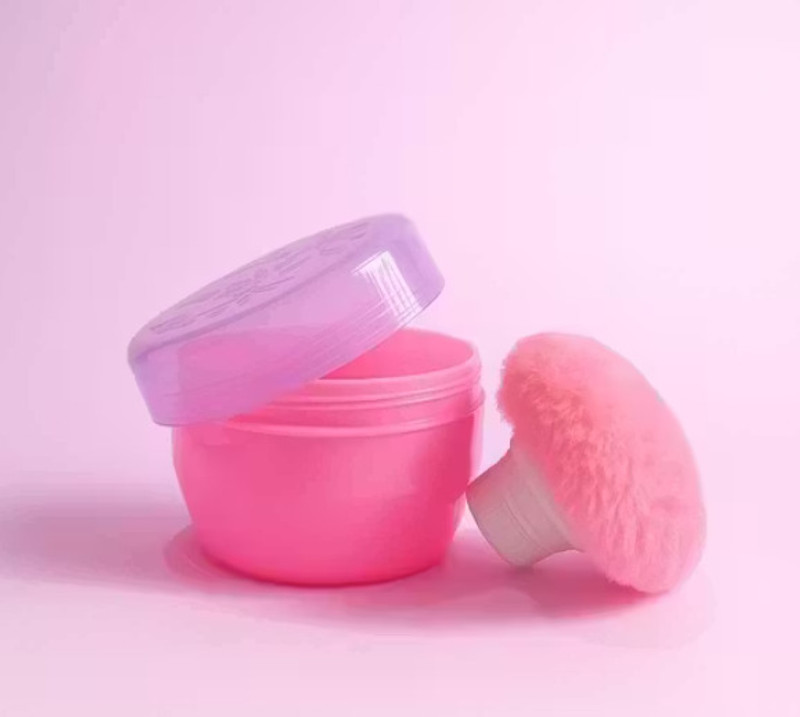 Shivom Unbreakable Baby Powder Puff Box | BPA-Free Talcum Dispenser for Newborns Kids(Pink)