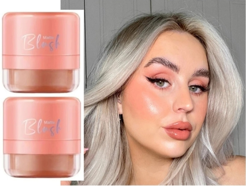 Claimpik 3D powder matte blush(Red rose)