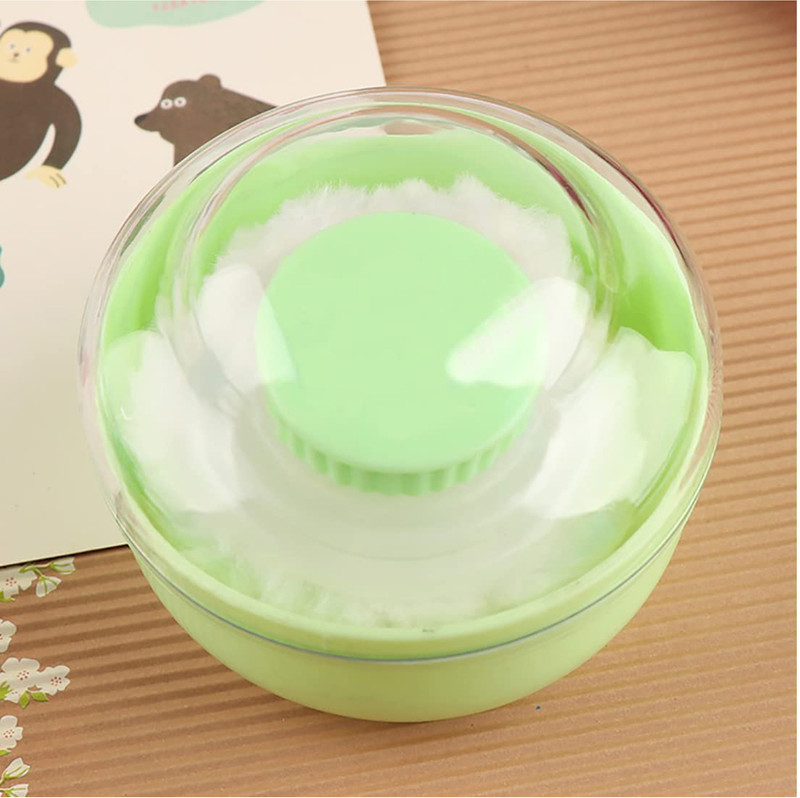 MOMSCAPE Skin Care Baby Powder Puff with Powder Storage and Box Holder for New Born Kids(Green)