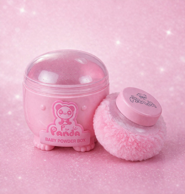 SAFARTRADERS Cute Panda Baby Powder Box with Soft Puff | Leak Proof Baby Powder Container(Multicolor)