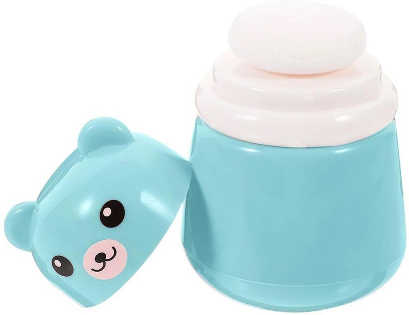 Utsamixora Gomzy Baby Powder Puff Soft Powder Puff for Babies, Powder Puff Box Dispenser(Blue)