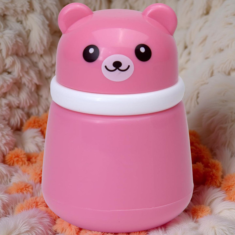 Bachpan Bear-Shaped Refillable Powder Puff Bottle – Perfect for Baby’s Daily Use(Pink)