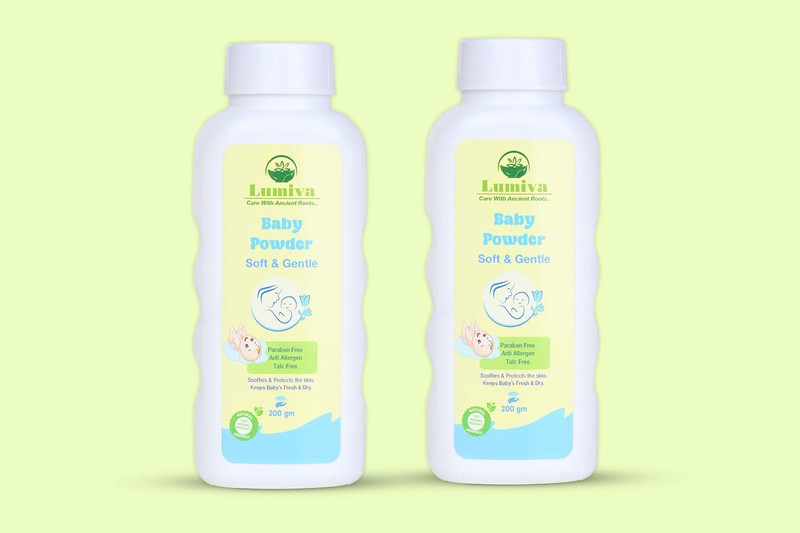 Lumiva Baby Powder 400gm(200*2)(White)
