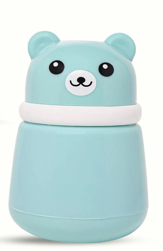 PECH Baby Powder Puff Box, Bear Design,Compact & Travel-Friendly Container(Sky Blue)