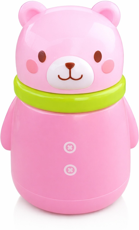 Mummasafe Bear Design Portable Baby Powder Puff with Refillable Storage Container(Pink)