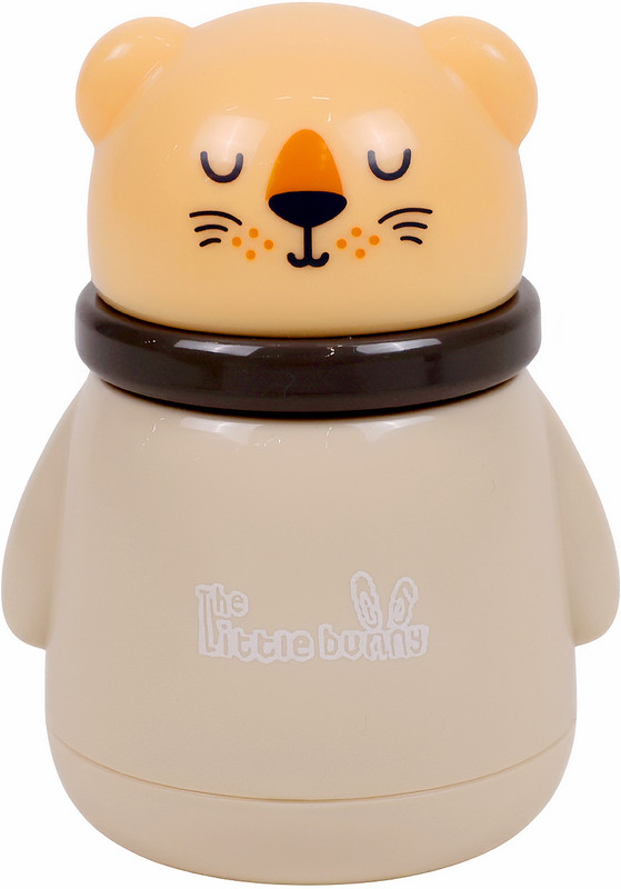 THE LITTLE BUNNY HOP IN STYLE Cute Bear Shape Baby Powder Puff with Storage Box(Beige)